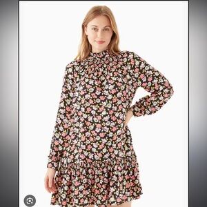 Kate Spade Floral Mini Dress - Black, Pink, Yellow